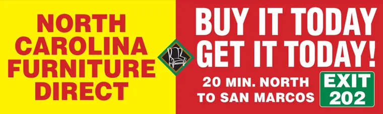 North Carolina Furniture Direct billboard: Buy It Today, Get It Today, Exit 202